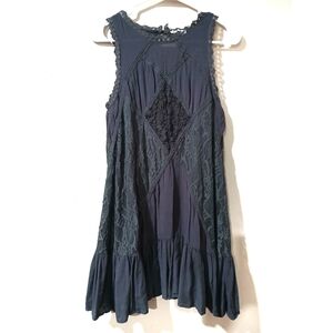 ODDY Lace Patchwork Trapeze Dress S